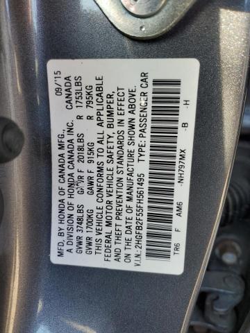 VIN 2HGFB2F55FH561495 2015 HONDA CIVIC no.12