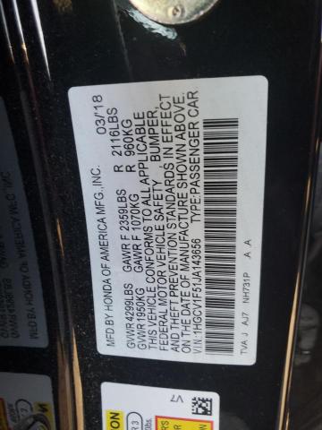 2018 HONDA ACCORD EXL - 1HGCV1F51JA143656