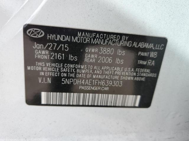 VIN 5NPDH4AE1FH639303 2015 HYUNDAI ELANTRA no.12