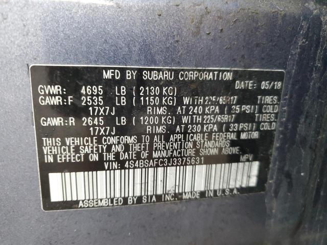 2018 SUBARU OUTBACK 2. - 4S4BSAFC3J3375631