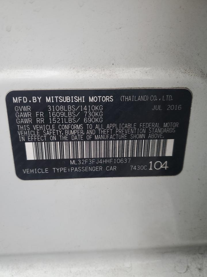 Lot #3025946994 2017 MITSUBISHI MIRAGE