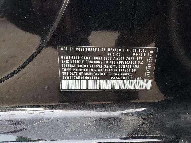 2016 VOLKSWAGEN GOLF S/SE 3VW217AU3GM065199