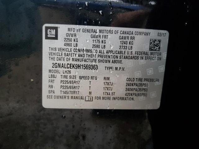 2017 CHEVROLET EQUINOX LT - 2GNALCEK9H1569363