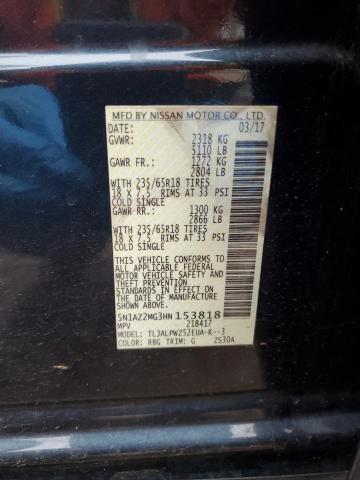 2017 NISSAN MURANO S 5N1AZ2MG3HN153818