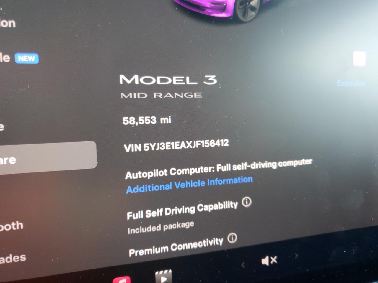 Lot #3029750260 2018 TESLA MODEL 3