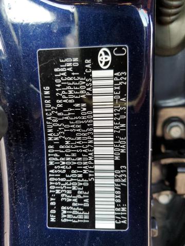 2022 TOYOTA COROLLA LE - 5YFEPMAE7NP361600