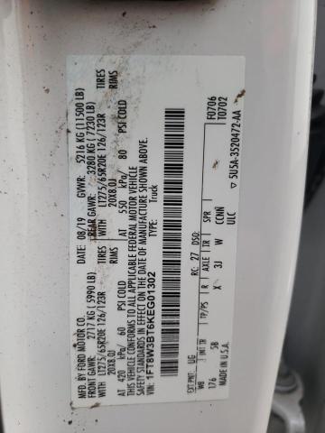 2019 FORD F350 SUPER - 1FT8W3BT6KEG01302