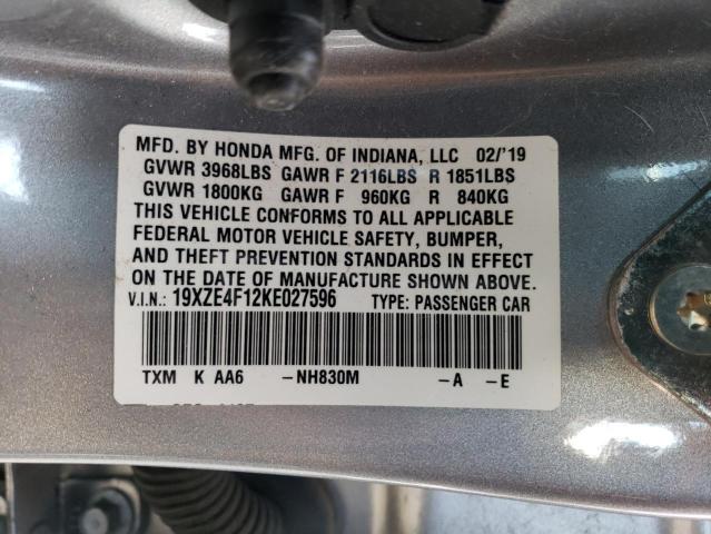 2019 HONDA INSIGHT LX 19XZE4F12KE027596