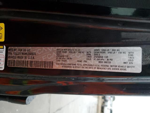 2021 JEEP GLADIATOR - 1C6JJTFM0ML592024