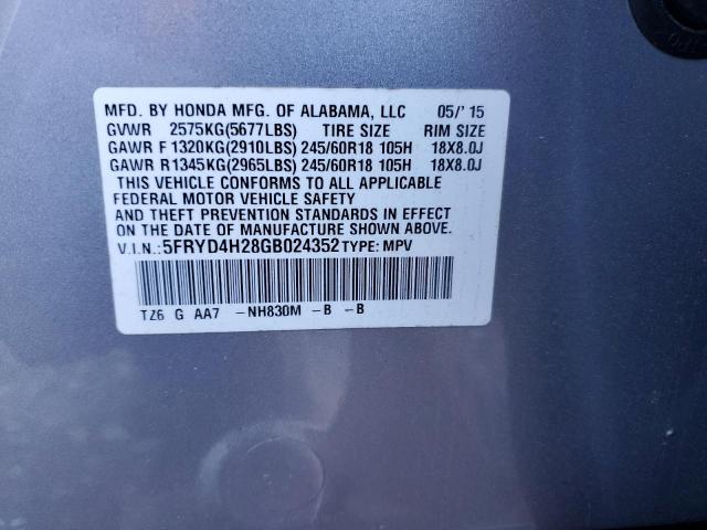 2016 ACURA MDX 5FRYD4H28GB024352