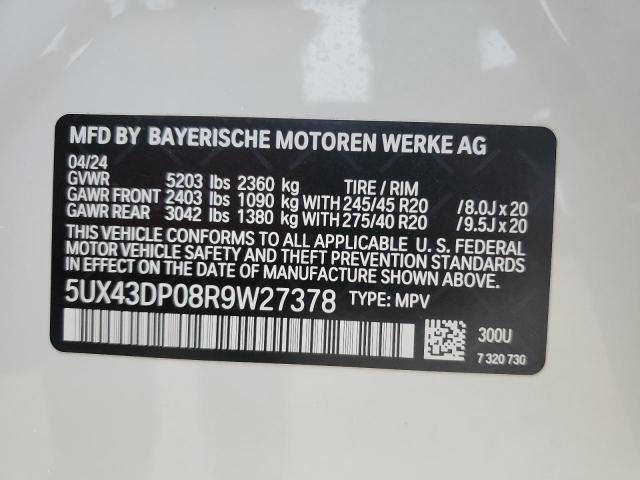 VIN 5UX43DP08R9W27378 2024 BMW X3 no.13