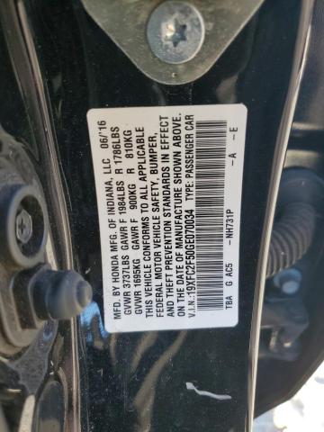 2016 HONDA CIVIC LX - 19XFC2F50GE070034