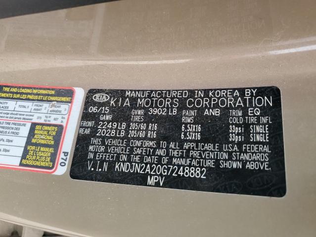 2016 KIA SOUL - KNDJN2A20G7248882