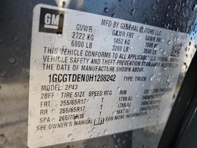 2017 CHEVROLET COLORADO Z - 1GCGTDEN0H1208242