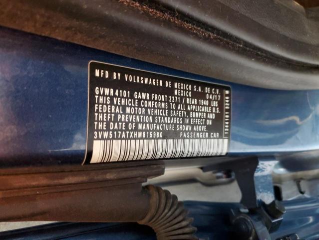 2017 VOLKSWAGEN BEETLE S/S - 3VW517ATXHM815980