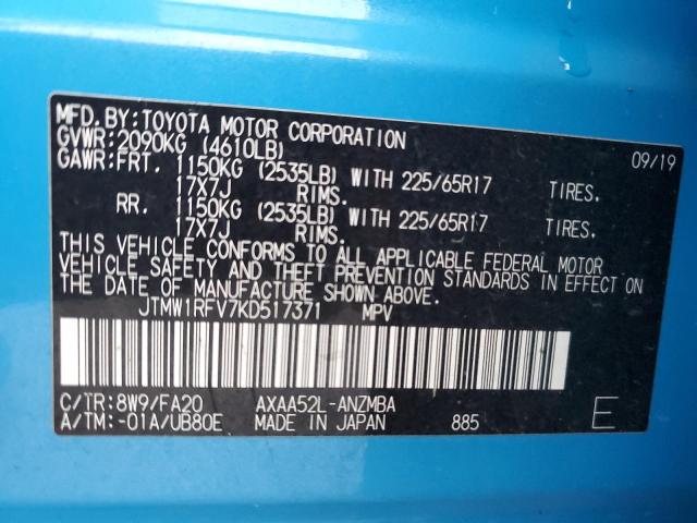 2019 TOYOTA RAV4 XLE - JTMW1RFV7KD517371