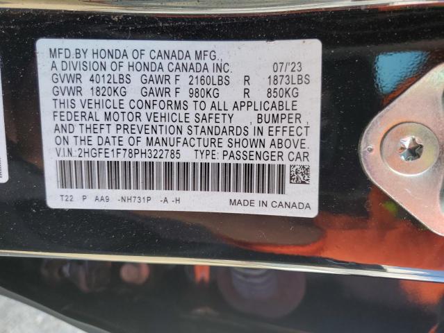 2HGFE1F78PH322785 2023 HONDA CIVIC
