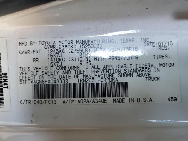 2015 TOYOTA TACOMA PRE 5TFTX4GN8FX043339