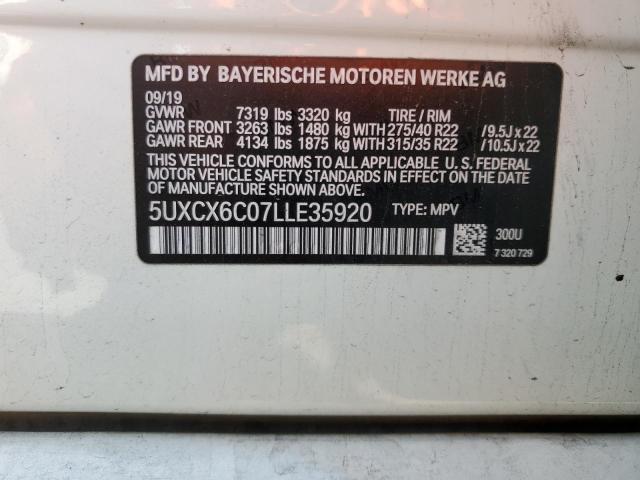 2020 BMW X7 M50I 5UXCX6C07LLE35920