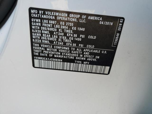 2018 VOLKSWAGEN ATLAS SEL - 1V2NR2CA1JC568364