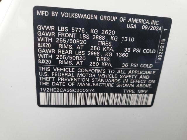 VIN 1V2HE2CA3SC200374 2025 VOLKSWAGEN ATLAS no.14