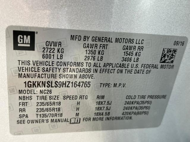 VIN 1GKKNSLS9HZ164765 2017 GMC ACADIA no.10