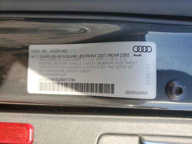 2018 AUDI A4 PREMIUM - WAUKMAF4XJN001736