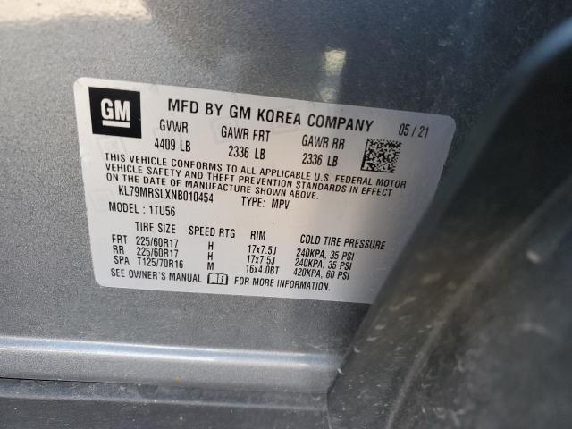 2022 CHEVROLET TRAIL BLAZ KL79MRSLXNB010454
