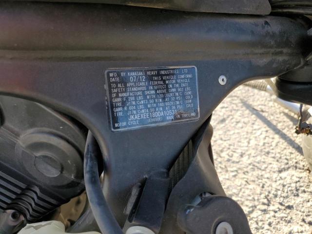 2013 KAWASAKI NINJA 650 - JKAEXEE18DDA10531