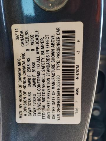 2015 HONDA CIVIC - 2HGFB2F59FH503230