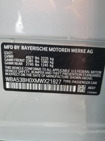 2021 BMW 530 I - WBA53BH0XMWX21827