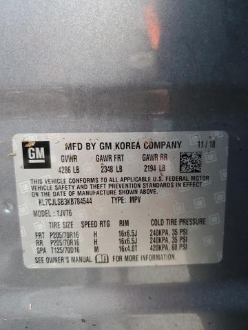 2019 CHEVROLET TRAX 1LT - KL7CJLSB3KB784544