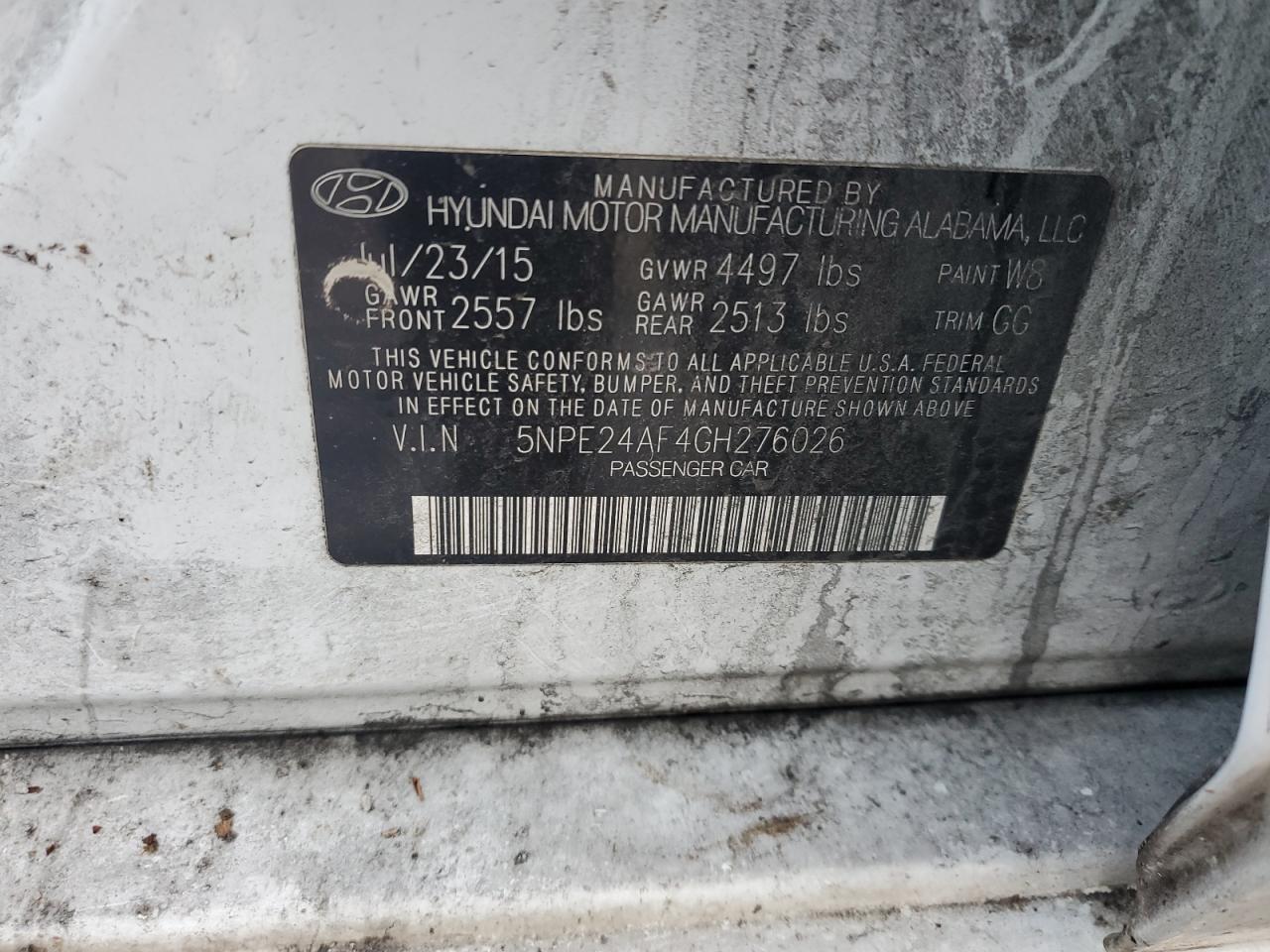 Lot #3036941845 2016 HYUNDAI SONATA SE