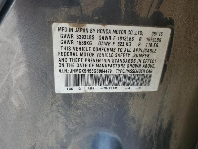 2016 HONDA FIT LX - JHMGK5H53GS004479