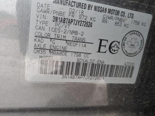 2018 NISSAN SENTRA S - 3N1AB7AP7JY272624