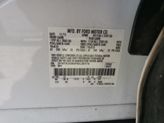 VIN 2FMTK3G93FBC29174 2015 FORD EDGE no.13