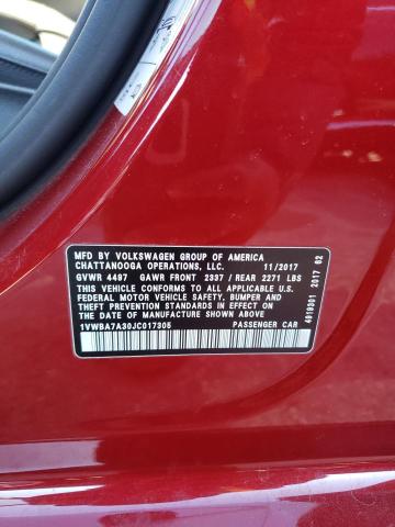 2018 VOLKSWAGEN PASSAT SE - 1VWBA7A30JC017305