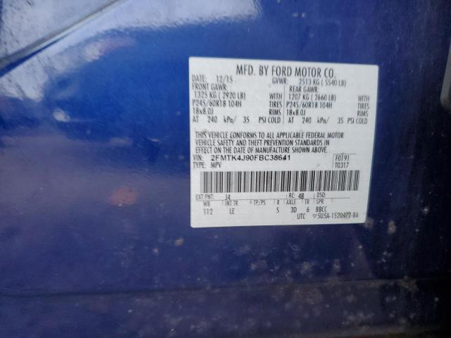 2015 FORD EDGE SEL - 2FMTK4J90FBC38641