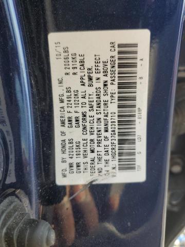 VIN 1HGCR2F37GA039710 2016 HONDA ACCORD no.12