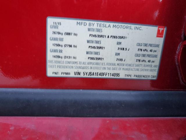 2015 TESLA MODEL S - 5YJSA1E40FF114095