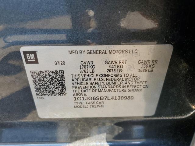 2020 CHEVROLET SONIC - 1G1JG6SB7L4130980