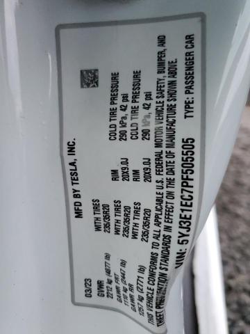 2023 TESLA MODEL 3 - 5YJ3E1EC7PF505505