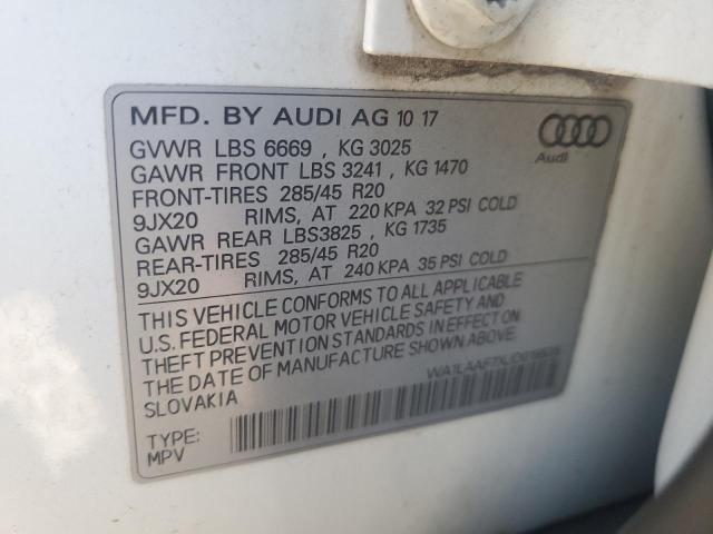 2018 AUDI Q7 WA1LAAF7XJD019535
