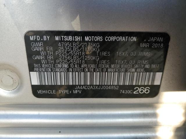 2018 MITSUBISHI OUTLANDER - JA4AD2A3XJJ004852