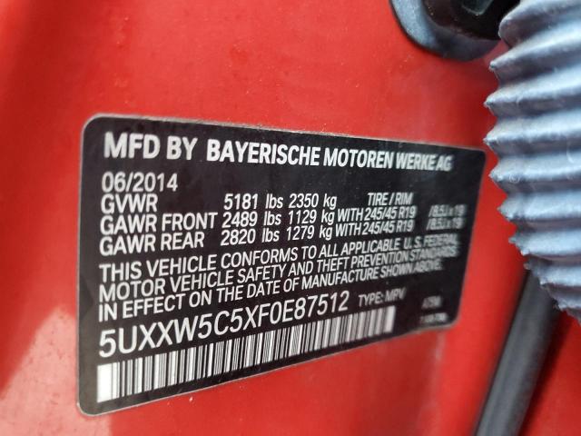 VIN 5UXXW5C5XF0E87512 2015 BMW X4 no.13