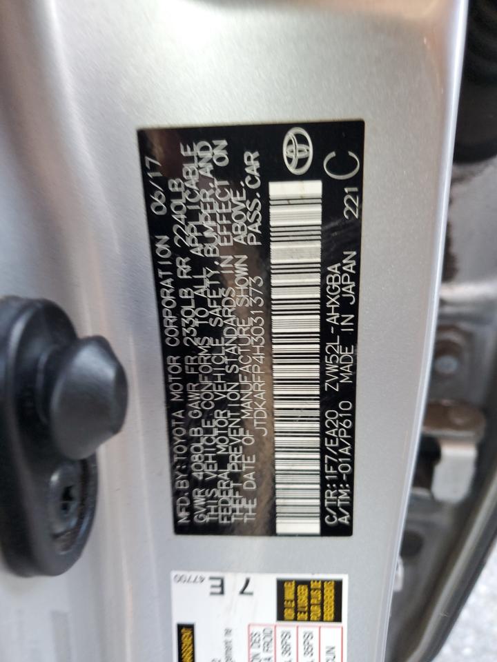 Lot #3050371897 2017 TOYOTA PRIUS PRIM