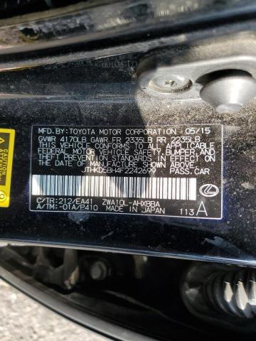 2015 LEXUS CT 200 H JTHKD5BH4F2242699