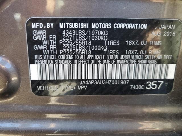 2017 MITSUBISHI OUTLANDER - JA4AP3AU3HZ001907