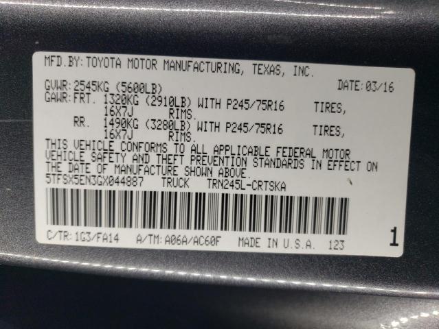 VIN 5TFSX5EN3GX044887 2016 TOYOTA TACOMA no.13