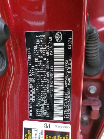 2015 TOYOTA CAMRY - 4T1BF1FK5FU891695
